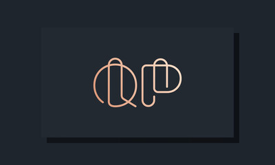 Minimal clip initial letter QP logo
