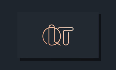 Minimal clip initial letter QT logo
