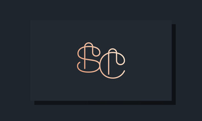 Minimal clip initial letter SC logo