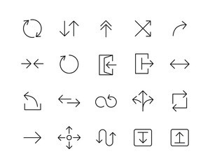 Arrow Icons - Vector Line. Editable Stroke. 