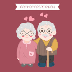 Grandparents' day, older persons and love of old couple