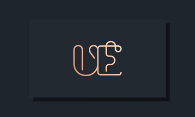 Minimal clip initial letter UE logo