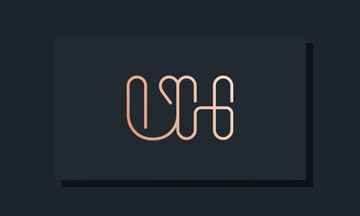 Minimal clip initial letter UH logo