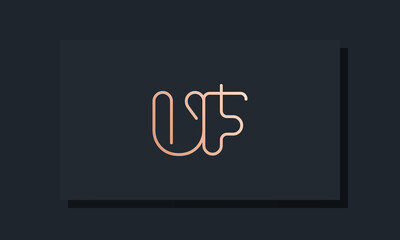 Minimal clip initial letter UF logo