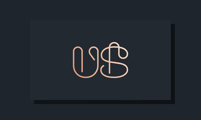 Minimal clip initial letter US logo