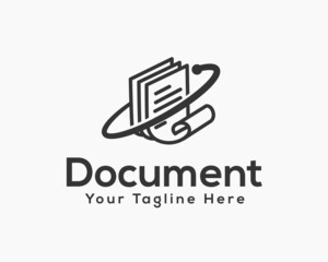 paper document data universe management logo icon symbol template illustration for data web application management