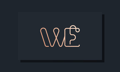Minimal clip initial letter WE logo