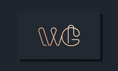 Fototapeta na wymiar Minimal clip initial letter WG logo