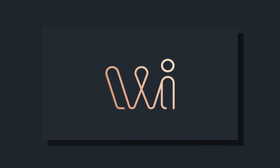 Minimal clip initial letter WI logo