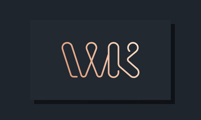 Minimal clip initial letter WK logo