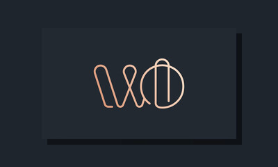 Minimal clip initial letter WO logo