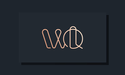 Minimal clip initial letter WQ logo