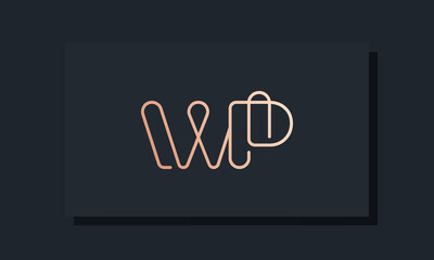 Minimal clip initial letter WP logo