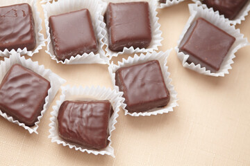 chocolate sweets on the table