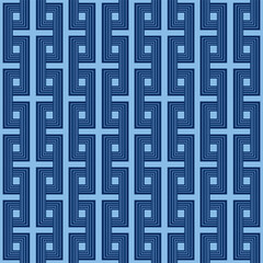 Japanese Square Zigzag Maze Vector Seamless Pattern