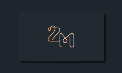 Minimal clip initial letter ZM logo.
