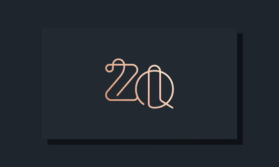 Minimal clip initial letter ZQ logo.