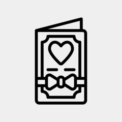 Wedding invitation icon in line style, use for website mobile app presentation