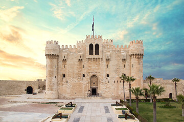 View of the Citadel of Qaitbay in Alexandria, Egypt
