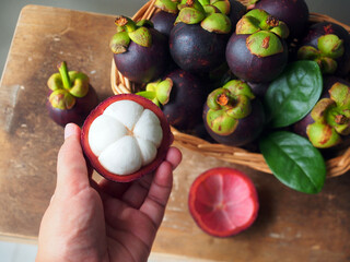 Mangosteen fruit, a famous tropical fruit in Asia.