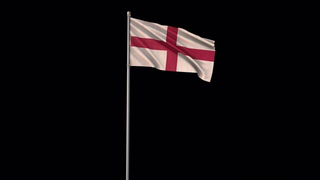 England flag, 4k video background is transparent