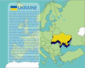 The infographic map template of Ukraine State, Europe