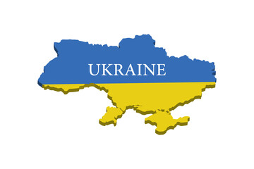 Obraz premium Vector illustration of the Flag Included in the Map of Ukraine with Crimea