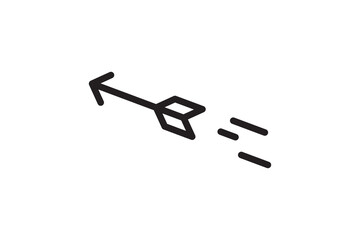 Arrow in target icon. Strategy symbol success. Vector illustration.