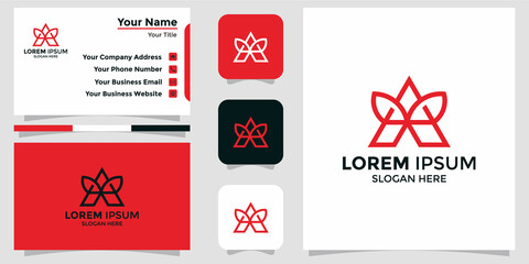 letter A logo and branding card