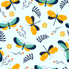 seamless pattern with butterflies