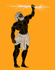 zeus greek mythology god throwing rays