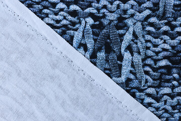 Seamless nautical pattern with rope weave and fabric back