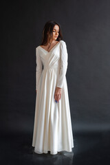 Naklejka premium Portrait of beautiful bride. Wedding dress. Wedding decoration