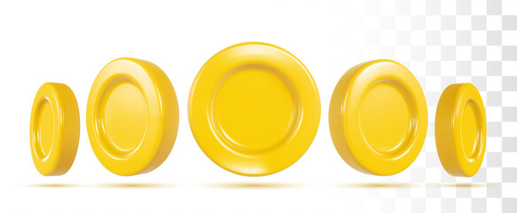 3d Bitcoin Coin. Vector Realistic Rendering. Concept Illustration Isolated On Transparent Background