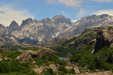 Fototapeta premium Cordillera de los Andes, lagunas de epu Lauquen, patagonia Argentina 