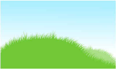 Obraz premium grassy hill, grassy field with clear sky background