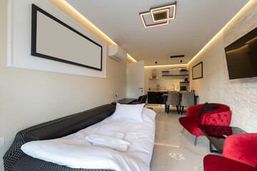 Interior of a modern hotel apartment