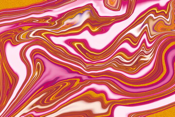 Gold on red and pink Marble Texture with Abstract Ink and Veins on stone and rocks