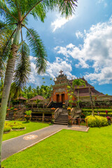 Fototapeta na wymiar Pniel Church is a Christian church with the same traditional Balinese architectural design as the temple.