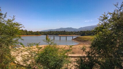 Fototapeta na wymiar Scenic view of Sasumua Dam in the Aberdare Ranges, Kenya