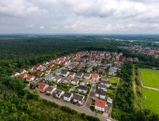 Luftbild vom Neubaugebiet Huttenheim Molzau 