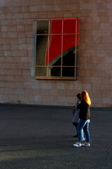 Girls walking in the downtown of Bilbao