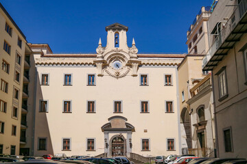 The facade of the faculty of architecture of the University of Naples in Italy.