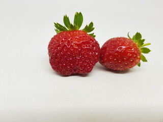 strawberries on a wooden background
