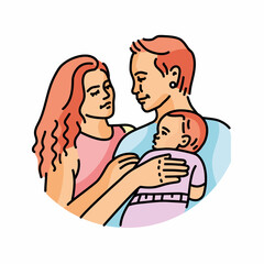 Cute lesbians couple with baby