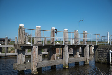 Den Helder, Netherlands, May 2022. Locks and mooring posts at Oostoever in Den Helder.