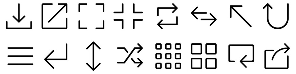 Arrows icon vector set. interface illustration sign collection. multimedia symbol or logo.