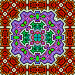 3d effect - abstract square kaleidoscopic geometric fractal pattern