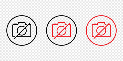 No photo icon set on a transparent background
