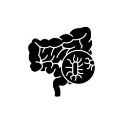 Gut bacteria color line icon. Human diseases.